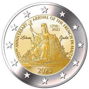 Moneda 2 euros de Malta 2023 Llegada de los franceses NAPOLEÓN «COINCARD»
