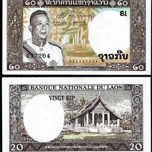 Billete Laos 00020 Kip ND 1963 SC
