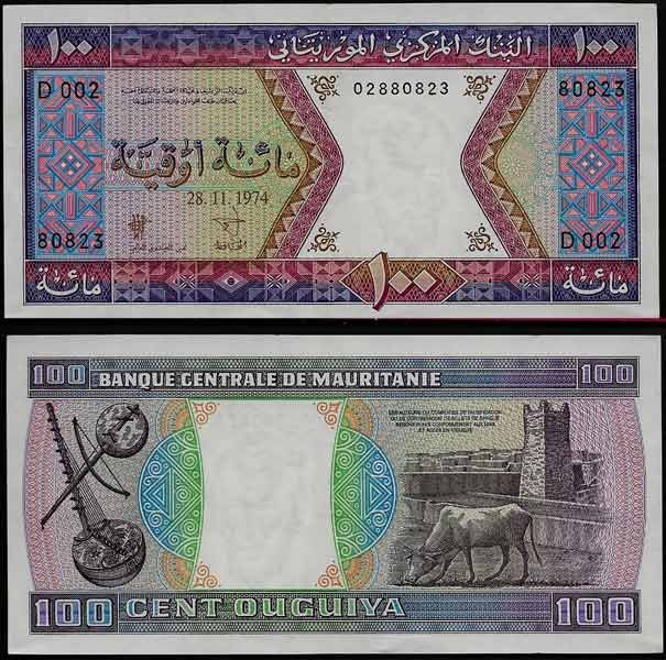Billete Mauritania 0100 Ouguiya 1974 EBC-