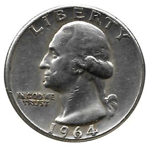 Moneda de EE.UU. 01/4 dolar 1964. MBC+