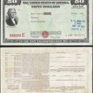Billete Estados Unidos (Bono Ahorro) 050 Dolares 1954 EBC