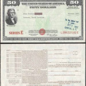 Billete Estados Unidos (Bono Ahorro) 050 Dolares 1955 S/C