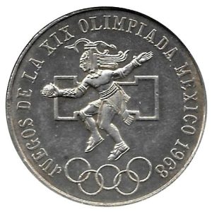 Moneda México 0025 pesos 1968.MBC+.TIPO III