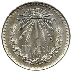 Moneda México 0001 peso 1943 S/C