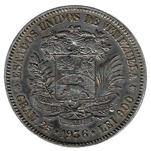 Moneda Venezuela 005 bolívares 1936 MBC