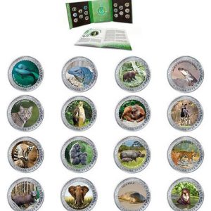 Año 2022. Moneda 1,5 € Animales Extincion Completa (16 Valores)