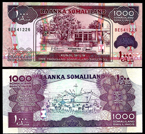 Billete Somalilandia 01000 Shillings 2011 SC P20 BE541226