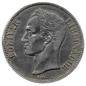 Moneda Venezuela 005 bolívares 1936 MBC