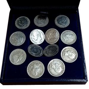 Juego de Arras. 13 monedas Plata. 50 Cents. Alfonso XII y XIII