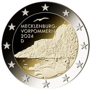 Moneda 2 euros Alemania 2024 Mecklenburgo. Juego de 5