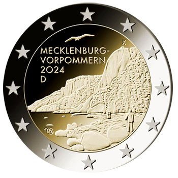 Moneda 2 euros Alemania 2024 Mecklenburgo. Juego de 5