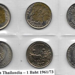 Serie Monedas Tailandia (6 Valores) 1 Baht 1961/73