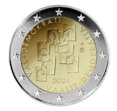 Moneda 2 euros de Finlandia 2024 Elecciones