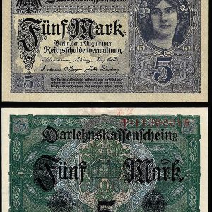 Billete Alemania IMPERIO 000005 Marcos 1917 SC P56 8 DIGITOS