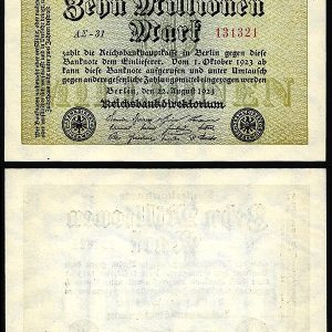 Billete Alemania WEIMAR  10 millones de  Marcos 1923 SC P106a