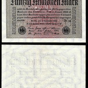 Billete Alemania WEIMAR  50 millones de  Marcos 1923 SC P109c
