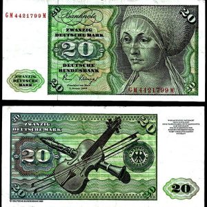 Billete Alemania FEDERAL 00020 Marcos 1980 MBC P32c