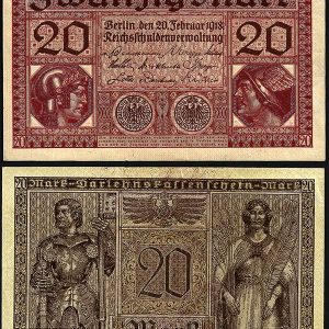 Billete Alemania IMPERIO 00020 Marcos 1918 SC P57