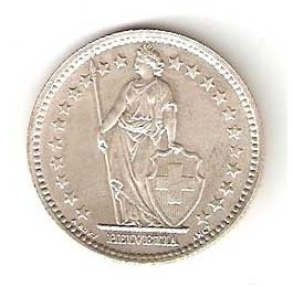 Moneda de Suiza 001/2 franco 1961. S/C-