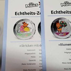 Emision Oficial Plata. 50 Aniv. Die Maus – Tejer y Flores