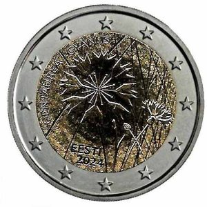 Moneda 2 euros de Estonia 2024 Centaurea Cyanus