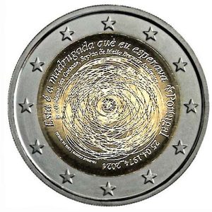 Moneda 2 euros de Portugal 2024 Revolución de los Claveles