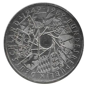 Moneda Alemania 010 Marcos 1989 G – Aniv. Republica Federal