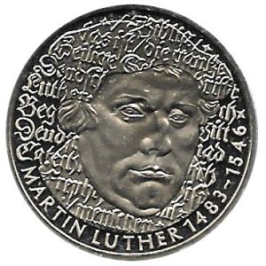 Moneda Alemania 005 Marcos. 1983 (G). S/C Martin Luther