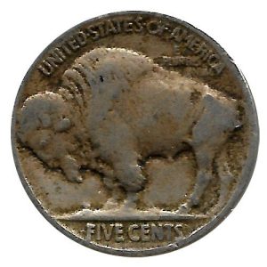 Moneda de EE.UU. 0005 centavos 1923 BC Bufalo