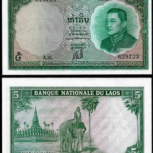 Billete Laos 00005 Kip 1962 SC P9b