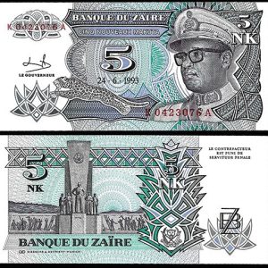 Billete Zaire 000005 nuevos makuta 1993 SC P48