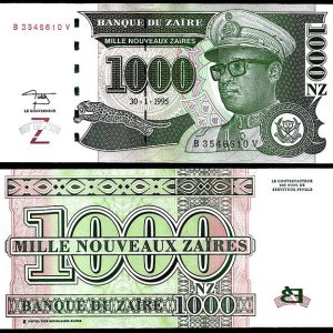 Billete Zaire 001000 zaires 1995 SC P67