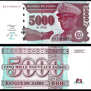 Billete Zaire 005000 zaires 1995 SC P68