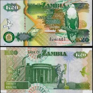 Billete Zambia 0020 Kwacha 1992 SC P36a F10