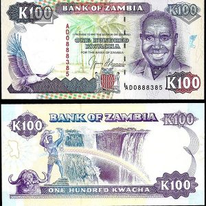Billete Zambia 0100 Kwacha 1991 SC P34