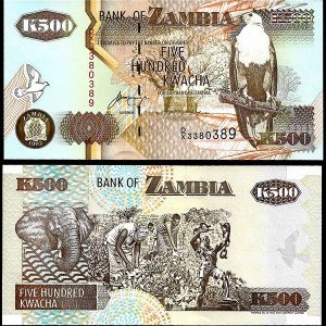 Billete Zambia 0500 Kwacha 1992 SC P39a F10