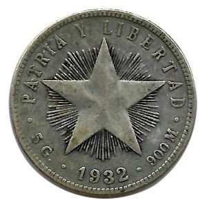 Moneda Cuba 0,20 Centavos 1932 MBC (Escasa)