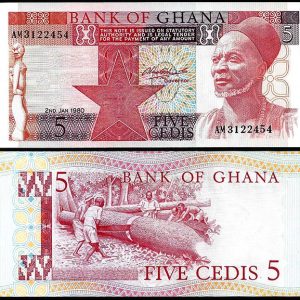 Billete Ghana 00005 Cedis 1980 SC P19b
