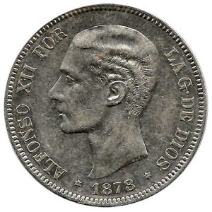 Moneda Alfonso XII 05 Pesetas 1878*18.78 (EMM). EBC-