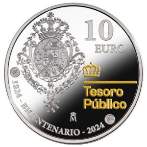 Año 2024. Moneda 10€ Bicentenario Tesoro Publico