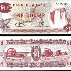 Billete Guyana 001 dolar ND1966-92 SC P21F F7