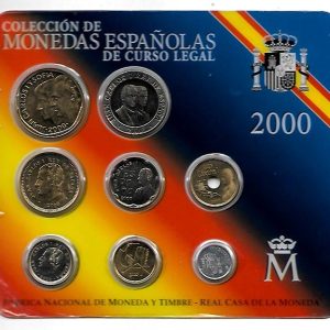 Cartera Oficial Pesetas año 2000 (8 valores)