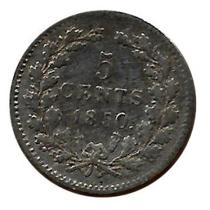Moneda Holanda 0,05 Centimos 1850 (8 abierto) MBC
