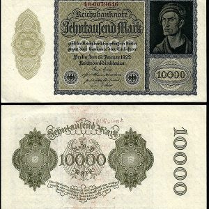 Billete Alemania WEIMAR 010000 Marcos 1922 EBC P72 ser.peq