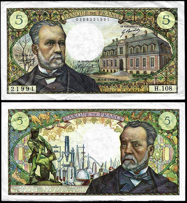 Billete Francia 005 Francos 1969 MBC P146b
