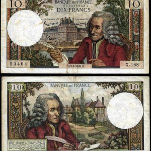 Billete Francia 010 Francos 1965 MBC- P147a PTO GRAPA