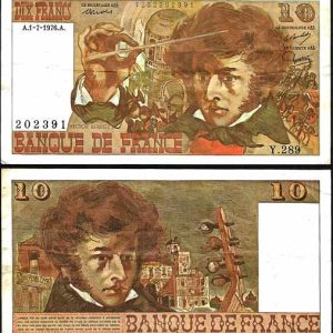 Billete Francia 010 Francos 1976 BC P150c
