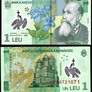 Billete Rumania 000001 leu 2005 SC P117a POLIMERO