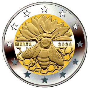 Moneda 2 euros de Malta 2024 (Juego) Abeja y Ciudadela