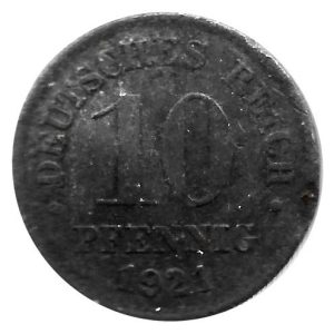 Moneda Alemania 00010 pfennig 1921. BC
